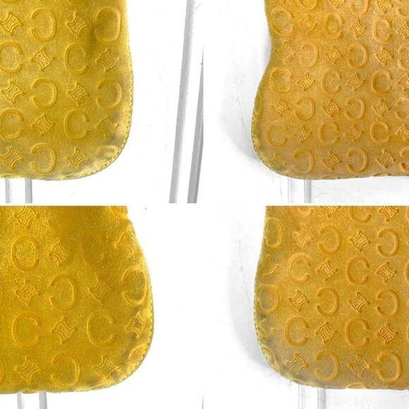 CELINE LEATHER BAG YELLOW SUEDE C MACADAM HANDBAG FRANCE DESIGNER SHOULDER  BAG - Picture 12 of 17